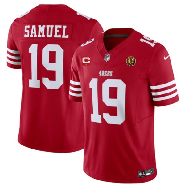 Men's San Francisco 49ers #19 Deebo Samuel Red 2023 F.U.S.E. With 1-star C Ptach And John Madden Patch Vapor Limited Stitched Football Jersey - Custom Name