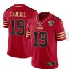 Men's San Francisco 49ers #19 Deebo Samuel Red With 75th Anniversary Patch Stitched Football Jersey - Custom Name
