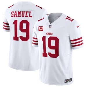 Men's San Francisco 49ers #19 Deebo Samuel White 2023 F.U.S.E. With 1-Star C Patch Vapor Untouchable Limited Stitched Football Jersey - Custom Name