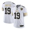 Men's San Francisco 49ers #19 Deebo Samuel White Gold With 75th Patch Stitched Jersey - Custom Name