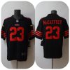 Men's San Francisco 49ers #23 Christian McCaffrey 2022 Black Vapor Untouchable Stitched Jersey - Custom Name
