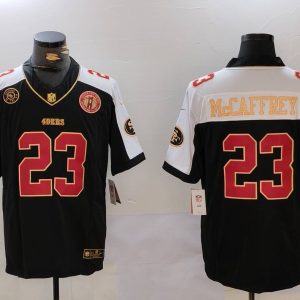 Men's San Francisco 49ers #23 Christian McCaffrey Balck F.U.S.E. Golden Gate Bridge Patch Alternate With Patch Vapor Limited Stitched Football Jersey - Custom Name