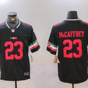 Men's San Francisco 49ers #23 Christian McCaffrey Black F.U.S.E. Mexico Vapor Limited Stitched Football Jersey - Custom Name
