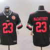 Men's San Francisco 49ers #23 Christian McCaffrey Black F.U.S.E. Mexico With Gate Bridge Patch Vapor Limited Stitched Football Jersey - Custom Name