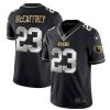 Men's San Francisco 49ers #23 Christian McCaffrey Black Gold Stitched Jersey - Custom Name