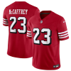 Men's San Francisco 49ers #23 Christian McCaffrey New Red 2023 F.U.S.E. Vapor Untouchable Limited Stitched Football Jersey - Custom Name
