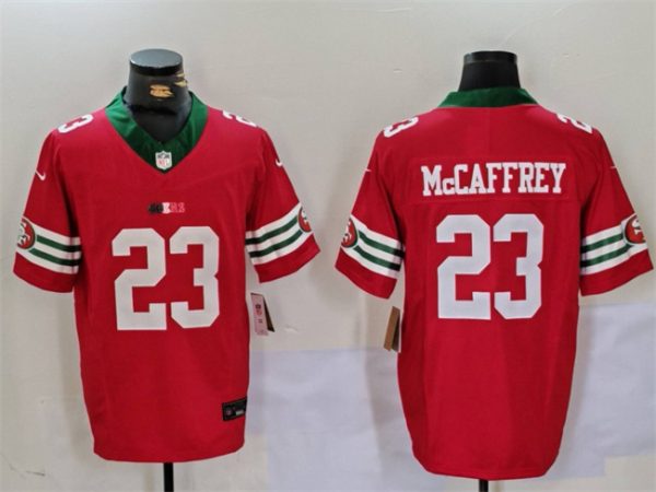 Men's San Francisco 49ers #23 Christian McCaffrey Red F.U.S.E. Mexico Vapor Limited Stitched Football Jersey - Custom Name