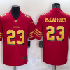 Men's San Francisco 49ers #23 Christian McCaffrey Red Gold Vapor Untouchable Limited Stitched Jersey - Custom Name