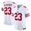 Men's San Francisco 49ers #23 Christian McCaffrey White 2023 F.U.S.E. Vapor Untouchable Limited Stitched Football Jersey - Custom Name
