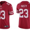 Men's San Francisco 49ers  #23 JaMycal Hasty 2021 Red Vapor Untouchable Limited Stitched Jersey- Custom Name