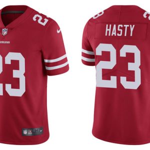 Men's San Francisco 49ers  #23 JaMycal Hasty 2021 Red Vapor Untouchable Limited Stitched Jersey- Custom Name
