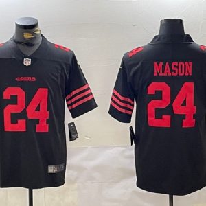 Men's San Francisco 49ers #24 Jordan Mason Black Vapor Untouchable Limited Stitched Jersey - Custom Name