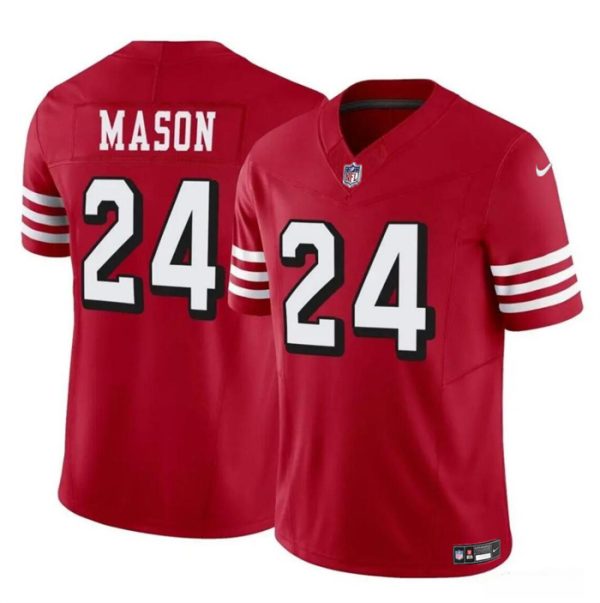 Men's San Francisco 49ers #24 Jordan Mason New Red 2023 F.U.S.E. Stitched Football Jersey - Custom Name