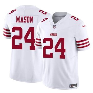 Men's San Francisco 49ers #24 Jordan Mason White 2023 F.U.S.E. Stitched Football Jersey - Custom Name