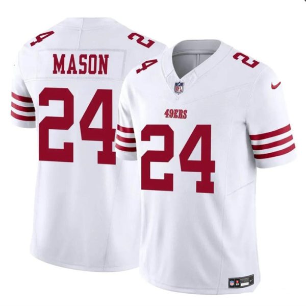 Men's San Francisco 49ers #24 Jordan Mason White 2023 F.U.S.E. Stitched Football Jersey - Custom Name