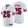 Men's San Francisco 49ers #25 Eli Mitchell White Vapor Untouchable Limited Stitched Jersey - Custom Name