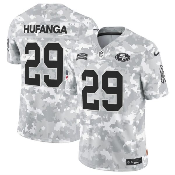 Men's San Francisco 49ers #29 Talanoa Hufanga 2024 F.U.S.E Arctic Camo Salute to Service Limited Stitched Football Jersey - Custom Name