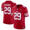 Men's San Francisco 49ers #29 Talanoa Hufanga Red 2023 F.U.S.E. With John Madden Patch Vapor Limited Stitched Football Jersey - Custom Name