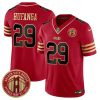 Men's San Francisco 49ers #29 Talanoa Hufanga Red F.U.S.E. Golden Gate Bridge Patch Balck Scarlet Vapor Limited Stitched Football Jersey - Custom Name
