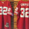 Men's San Francisco 49ers #32 O.J Simpson Red Throwback Stitched Jersey - Custom Name