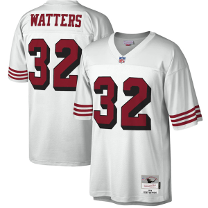 Men's San Francisco 49ers #32 Ricky Watters White Mitchell & Ness Legacy Stitched Jersey - Custom Name