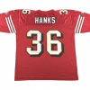 Men's San Francisco 49ers #36 Merton Hanks Red Throwback Stitched Jersey - Custom Name