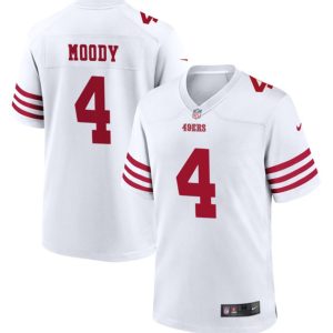 Men's San Francisco 49ers #4 Jake Moody White Stitched Football Game Jersey - Custom Name
