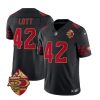 Men's San Francisco 49ers #42 Ronnie Lott Black 2023 F.U.S.E. 50th Patch Vapor Limited Stitched Football Jersey - Custom Name