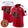 Men's San Francisco 49ers #42 Ronnie Lott Red-White F.U.S.E. Golden Gate Bridge Patch Alternate Vapor Limited Stitched Football Jersey - Custom Name