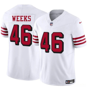 Men's San Francisco 49ers #46 Jon Weeks New White 2025 F.U.S.E. Vapor Untouchable Limited Stitched Football Jersey - Custom Name (Copy)