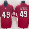 Men's San Francisco 49ers #49 Faithful New Red 2023 F.U.S.E. Vapor Untouchable Limited Stitched Football Jersey - Custom Name