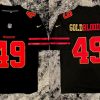 Men's San Francisco 49ers #49 GoldBlooded Black Stitched Jersey - Custom Name