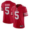 Men's San Francisco 49ers #5 Josh Dobbs Red Vapor Untouchable Limited Stitched Football Jersey - Custom Name