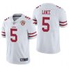 Men's San Francisco 49ers #5 Trey Lance 2021 NFL Draft White NFL 75th Anniversary Vapor Untouchable Stitched Jersey - Custom Name