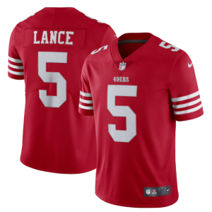 Men's San Francisco 49ers #5 Trey Lance 2022 New Scarlet Vapor Untouchable Limited Stitched Football Jersey - Custom Name