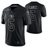 Men's San Francisco 49ers #5 Trey Lance Black Reflective Limited Stitched Football Jersey - Custom Name