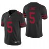 Men's San Francisco 49ers #5 Trey Lance Black Vapor Untouchable Limited Stitched Jersey - Custom Name