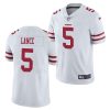 Men's San Francisco 49ers #5 Trey Lance White NFL 2021 Draft Vapor Untouchable Limited Stitched Jersey - Custom Name