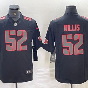 Men's San Francisco 49ers #52 Patrick Willis Black Impact Limited Stitched Jersey - Custom Name
