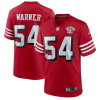 Men's San Francisco 49ers #54 Fred Warner 2021 Scarlet 75th Anniversary Alternate Game Jersey - Custom Name