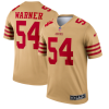 Men's San Francisco 49ers #54 Fred Warner 2022 New Gold Inverted Legend Stitched Football Jersey - Custom Name