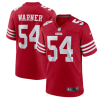 Men's San Francisco 49ers #54 Fred Warner 2022 New Scarlet Stitched Game Jersey - Custom Name