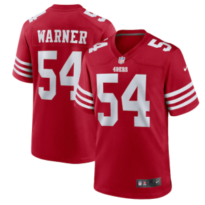 Men's San Francisco 49ers #54 Fred Warner 2022 New Scarlet Stitched Game Jersey - Custom Name