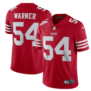 Men's San Francisco 49ers #54 Fred Warner 2022 New Scarlet Vapor Untouchable Stitched Football Jersey - Custom Name