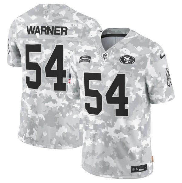 Men's San Francisco 49ers #54 Fred Warner 2024 F.U.S.E Arctic Camo Salute to Service Limited Stitched Football Jersey - Custom Name