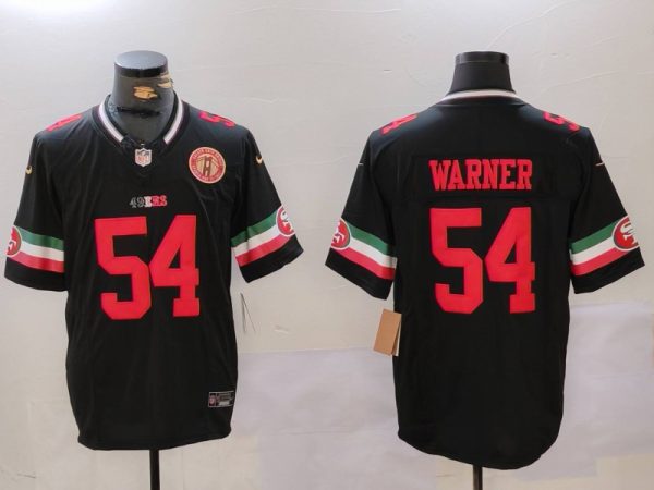 Men's San Francisco 49ers #54 Fred Warner Black F.U.S.E. Mexico With Gate Bridge Patch Vapor Limited Stitched Football Jersey - Custom Name