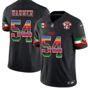 Men's San Francisco 49ers #54 Fred Warner Black Limited Stitched Jersey - Custom Name