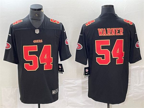 Men's San Francisco 49ers #54 Fred Warner Black Vapor Untouchable Limited Stitched Jersey - Custom Name