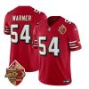 Men's San Francisco 49ers #54 Fred Warner Red 2023 F.U.S.E. 50th Patch Throwback Stitched Football Jersey - Custom Name