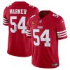 Men's San Francisco 49ers #54 Fred Warner Red 2024 F.U.S.E. With 4-Star C Patch Vapor Untouchable Limited Stitched Football Jersey - Custom Name